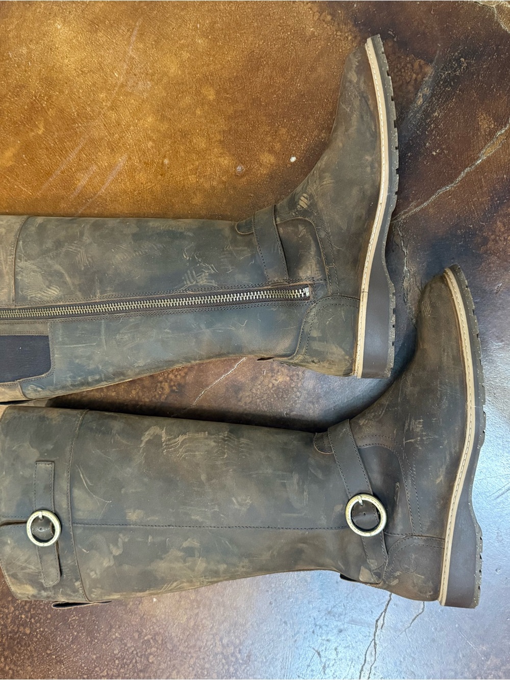 Natural Reflections Dark Brown Leather Boots